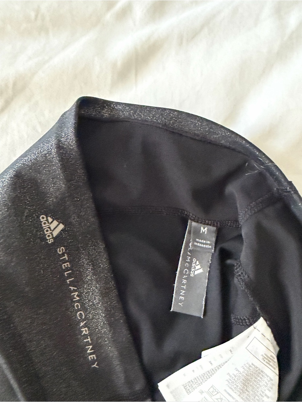 Adidas by Stella McCartney Black Metallic Logo Active Top - Picture 4 of 6